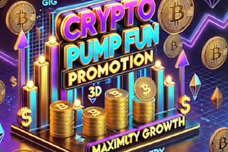crypto token telegram promotion, memecoin pump fun promotion, pump token