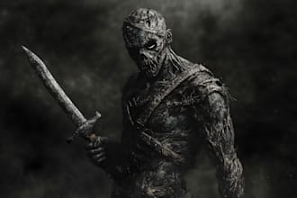 do horror character deign or horror art illustration