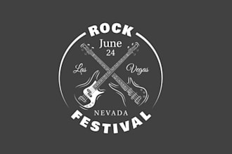 design awesome minimalist guitar logo for you