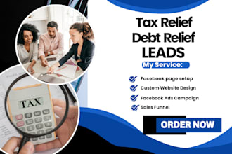 generate tax relief debt relief leads debt settlement leads debt relief website