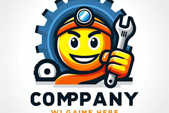 do awesome industrial mascot logo design with 1 day delivery