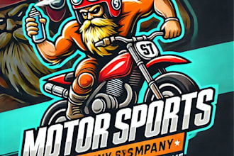 do wonderful motor sports mascot logo design with express delivery