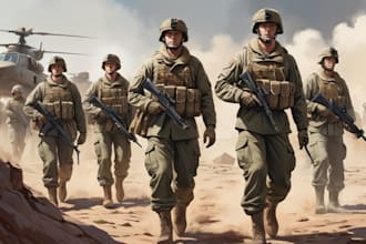 draw military themed illustrations
