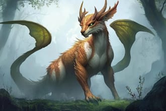 draw custom character and creature for fantasy character art