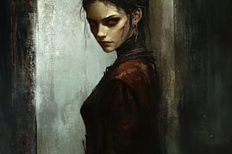 draw black and white dark horror fantasy art