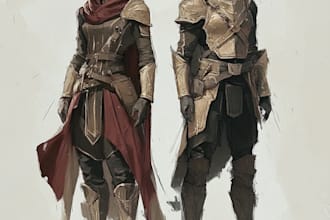 make the character art of dnd and dnd  character art