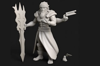 sculpt 3d model, toys, action figure and character for 3d printing and rendering