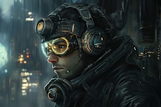 make a sci fi character illustration or sci fi character