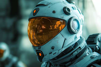 create sci fi character illustration or sci fi character