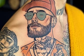 do unique modern custom tattoo design, any tattoo artist