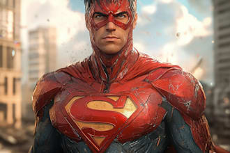 do a superhero cartoon character