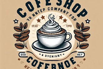 do wonderful coffee shop vintage logo design with express delivery