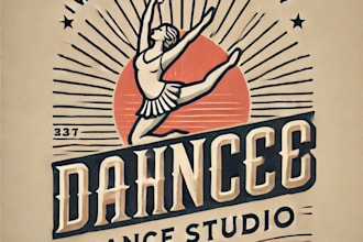 do make dance studio vintage logo design with 1 day delivery
