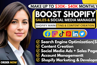 be your instagram facebook linkedin social media marketing  shopify sales ads