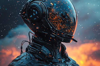 make fantasy sci fi character illation or sci fi character