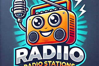 do amazing radio stations mascot logo design with express delivery