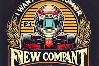 do f1 helmet vintage logo design with express delivery