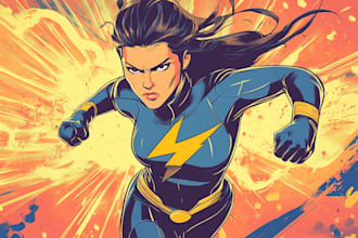 draw you into superhero comic or cartoon character