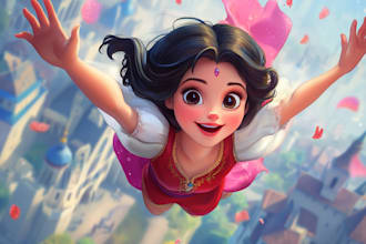 draw a professional disney style cartoon character