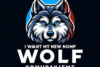 do make a wolf mascot logo design with 1 day delivery