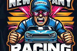 do wonderful racing t shirt mascot logo design with unlimited review