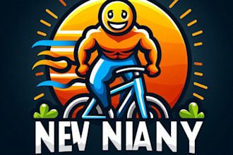 do exclusive bike mascot logo design with just company