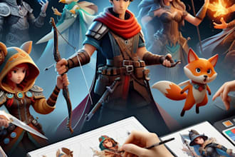 do design aaa quality game assets, graphics, art