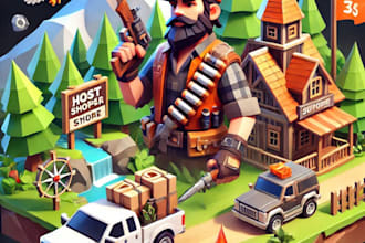 do design 2d game concept art background and environment
