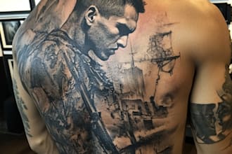 draw a custom tattoo design as a tattoo artist