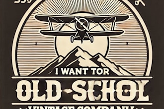 do make old school vintage logo designs with unlimited review