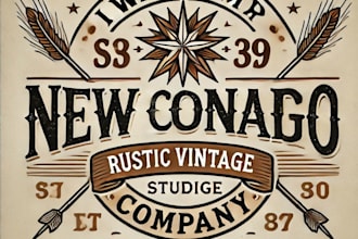 do crate rustic vintage logo studio design with 1 day delivery