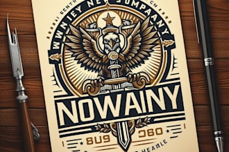 do wonderful antique style vintage logo designs with unlimited review