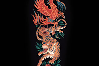 create unique custom tattoo design for you, sleeve tattoo