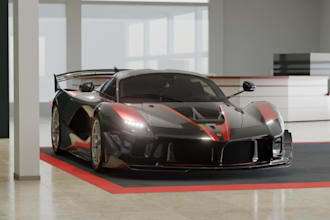 model rc,realistic texture,hq rendering, bumper, sport car, cgi rendnering, cad