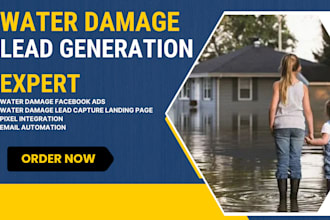 water damage website water restoration facebook  leads generation landing page