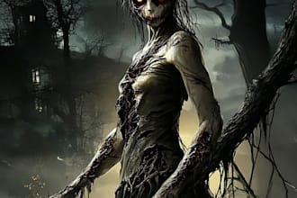 do scary horror creature and fantasy character concept art