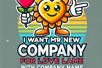 do awesome love mascot logo design with business