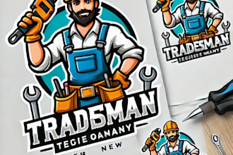 do wonderful tradesman mascot logo design with your company