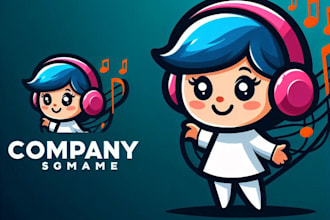 do crate children music mascot logo design with just 1 day delivery