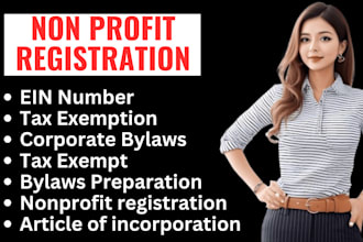 write article of incorporation and organization draft bylaws 501c3 business plan