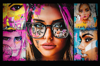 create graffiti street art pop art of any picture