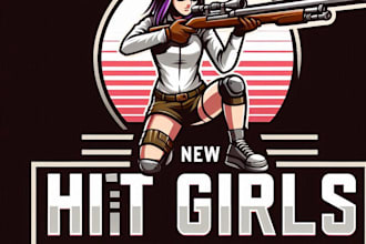 do make shooter hit girls mascot logo design with business