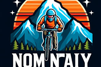 do make bike ride mountain mascot logo design with express delivery