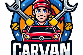 do make car servicing mascot logo design with unlimited review