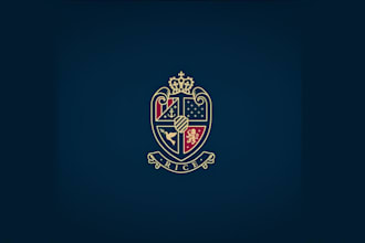design custom vintage coat of arms emblem family crest logo