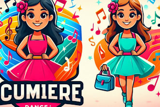 do make children music dance mascot logo design with unlimited review