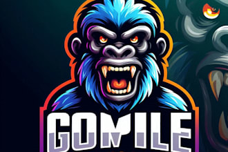 do wonderful gorilla head mascot logo design with express delivery