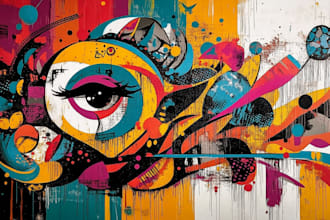 draw illustration expressionism art, graffiti, abstract