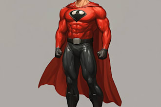 desing a unique superhero cartoon character