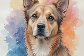 do custom pet portrait, dog portrait, cat portrait drawing
